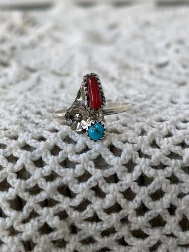 Coral and Turquoise Thin Band