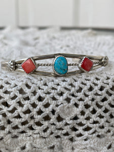 Coral and Turquoise Bracelet