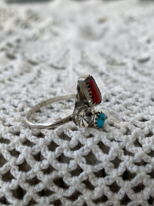 Turquoise and Coral Adjustable