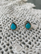 Load image into Gallery viewer, Teardrop Turquoise Stud Earrings
