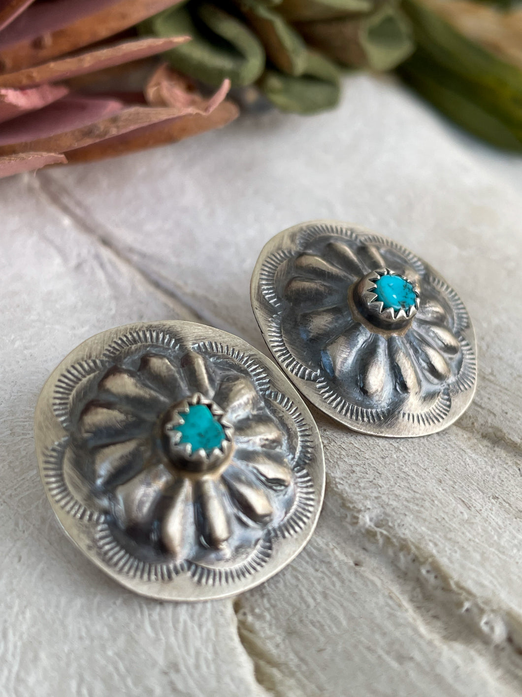 Turquoise Conch Earrings