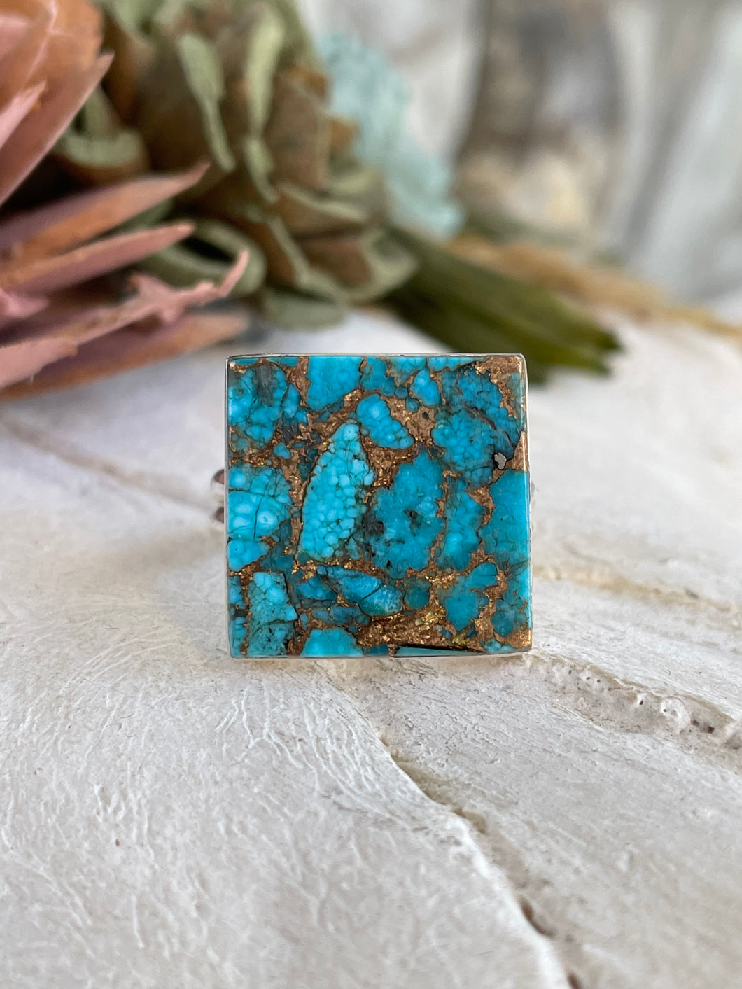 Square Bronze And Turquoise