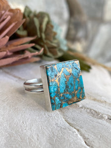 Square Bronze And Turquoise