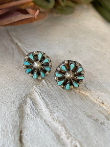 Multi Stone Turquoise Stud Earrings